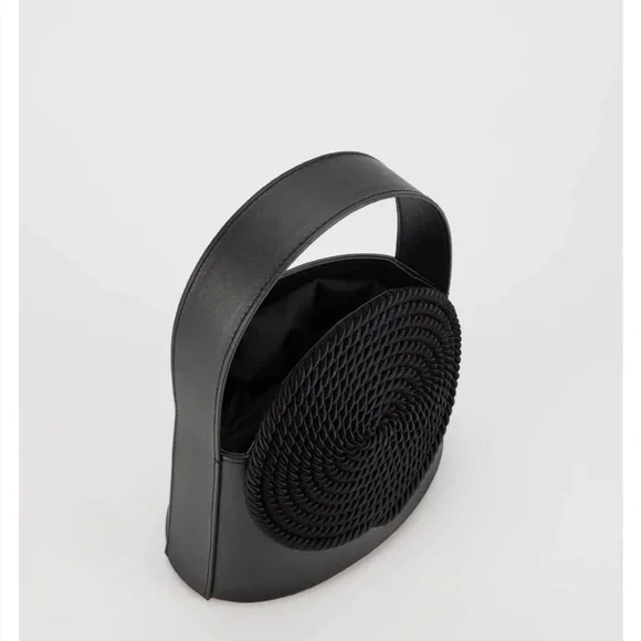 Destree BLACK LEATHER BAG WITH PASSEMENTERIE DETAIL - Picture 3 of 7